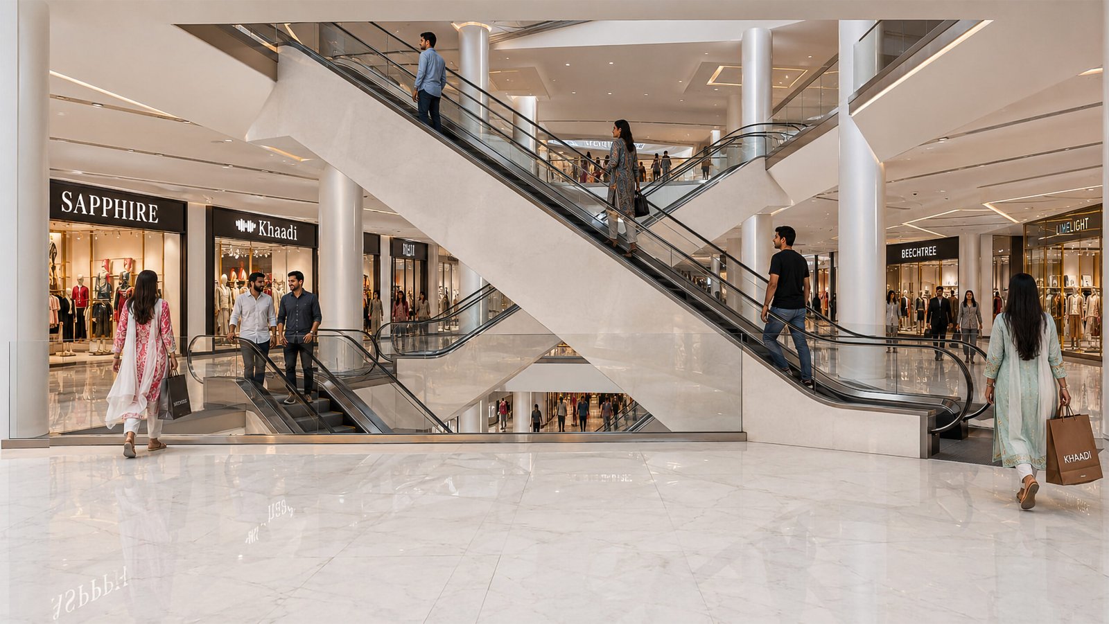 Aureum Mall shopping atrium interior concept