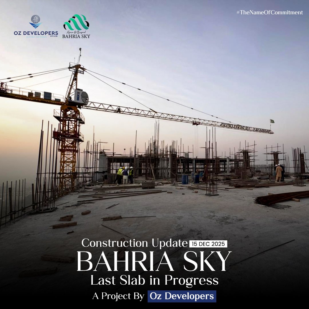Bahria Sky last slab construction work