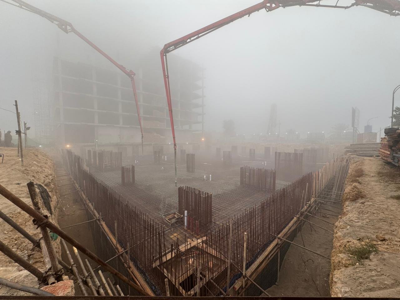 Bahria Sky 2 foundation concrete raft construction