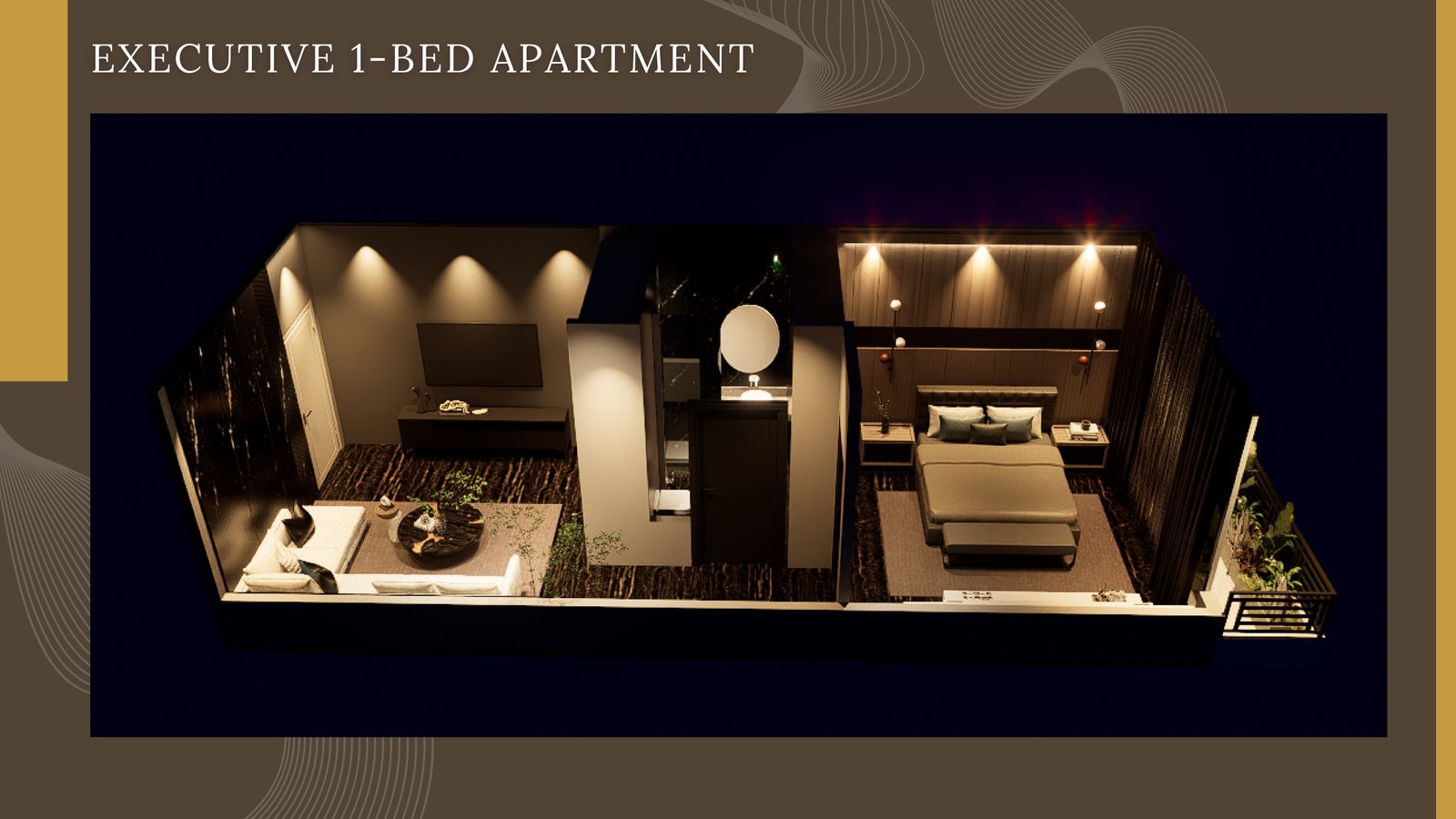 Emirates Mall executive apartment bedroom concept