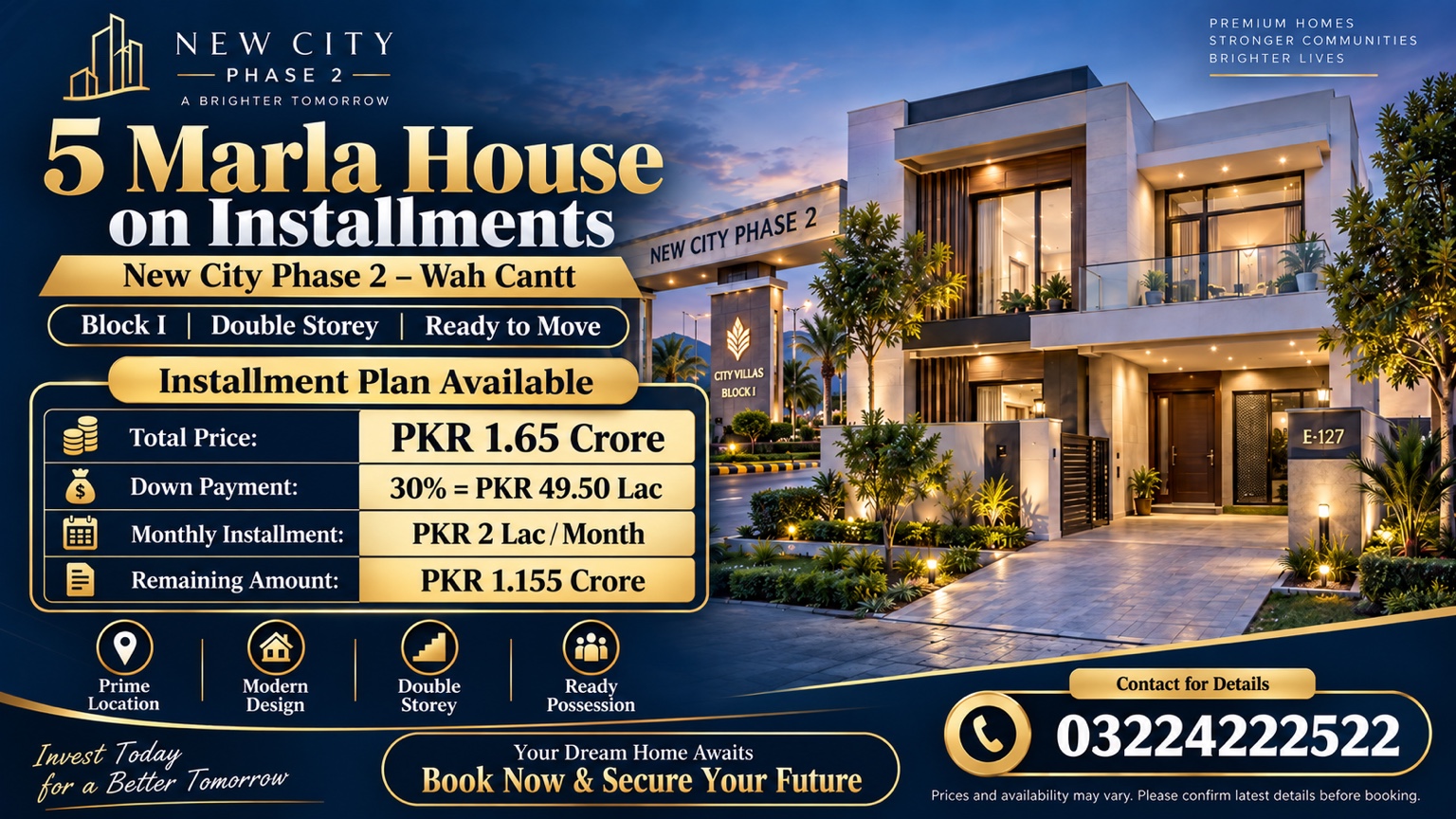 New City Phase 2 Block I House supplied campaign payment-plan poster