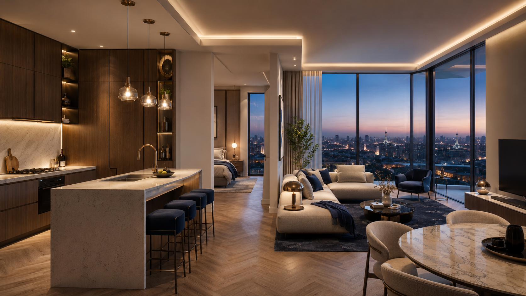 Lahore Sky smart apartment interior concept