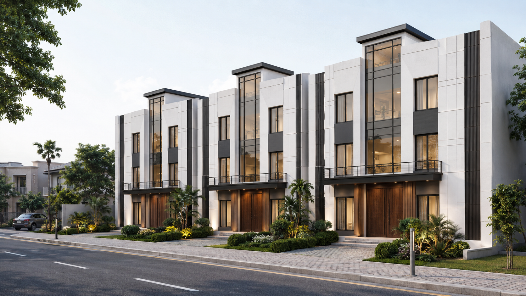 Row of Maryam Town 3.25 Marla townhouses concept