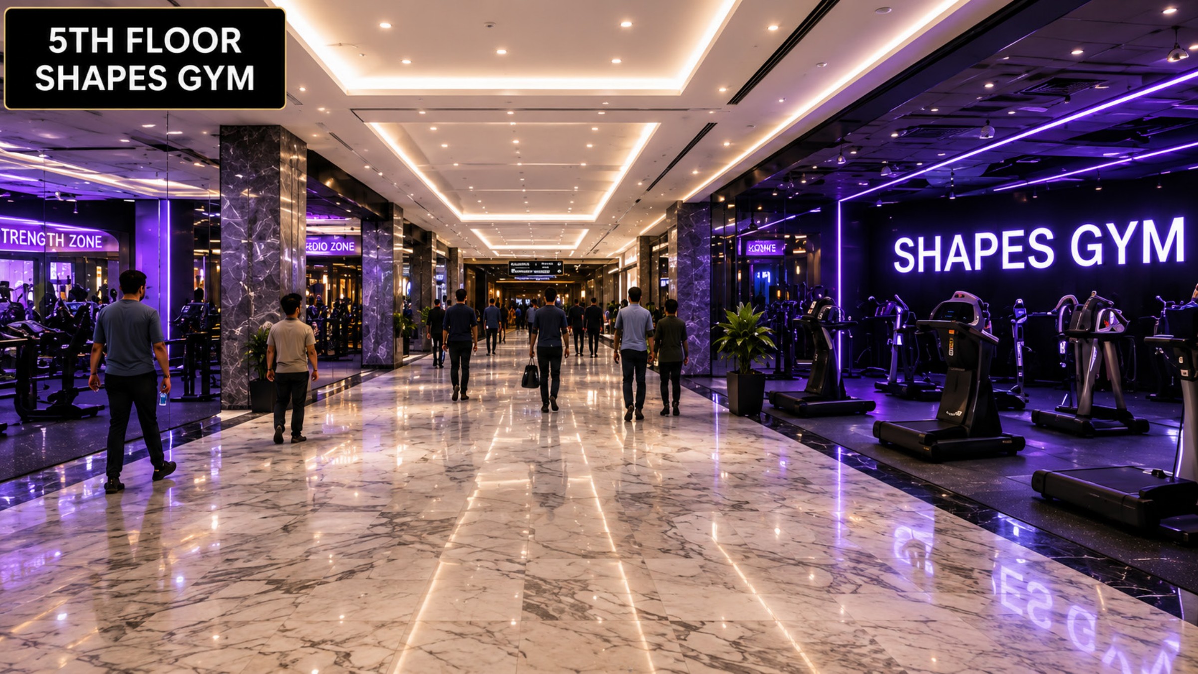 Kuwait Mall Bahria Town Lahore 5th floor shapes gym gym concept from supplied brochure