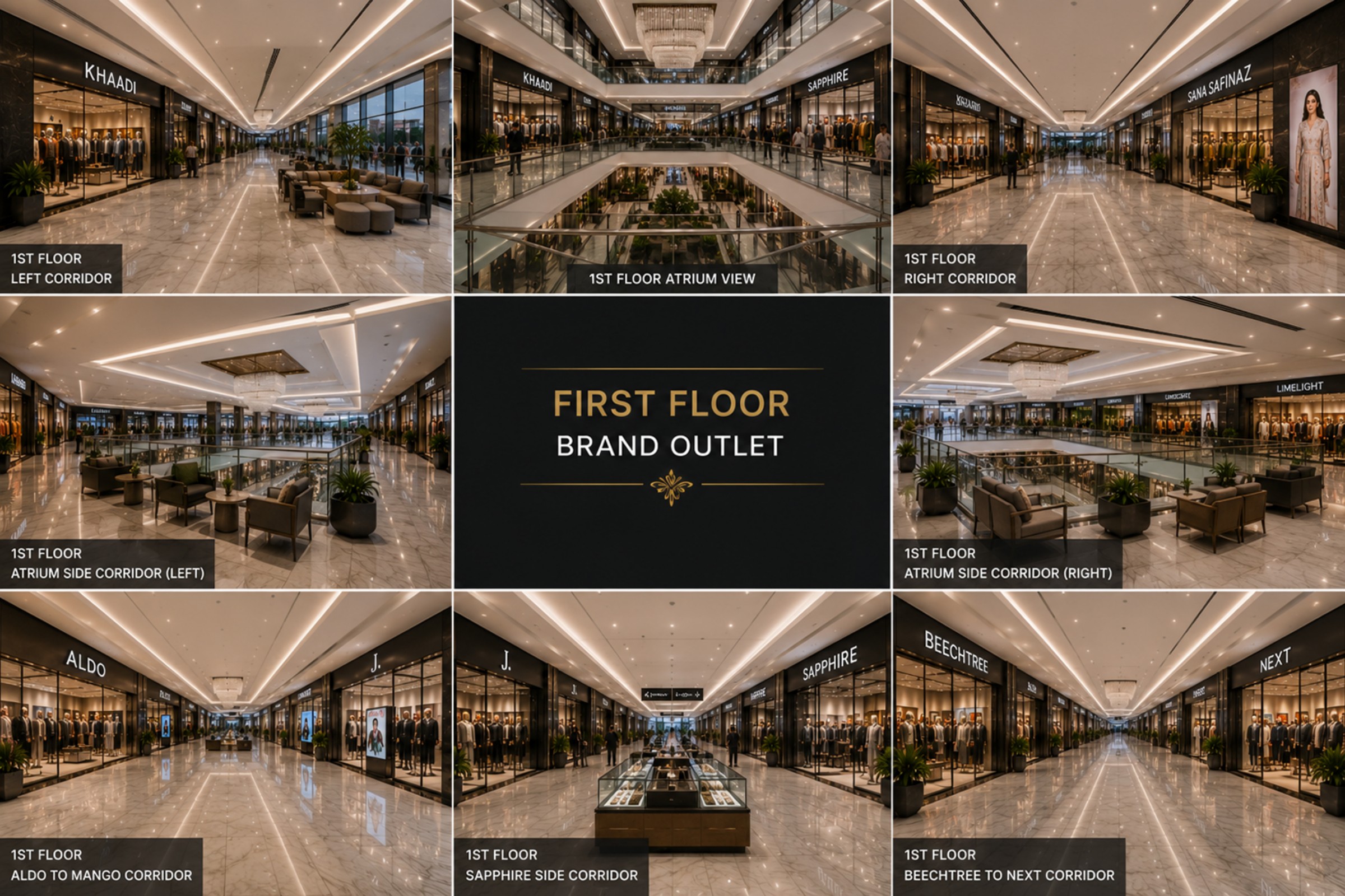 Kuwait Mall Bahria Town Lahore 1st floor shops retail concept from supplied brochure