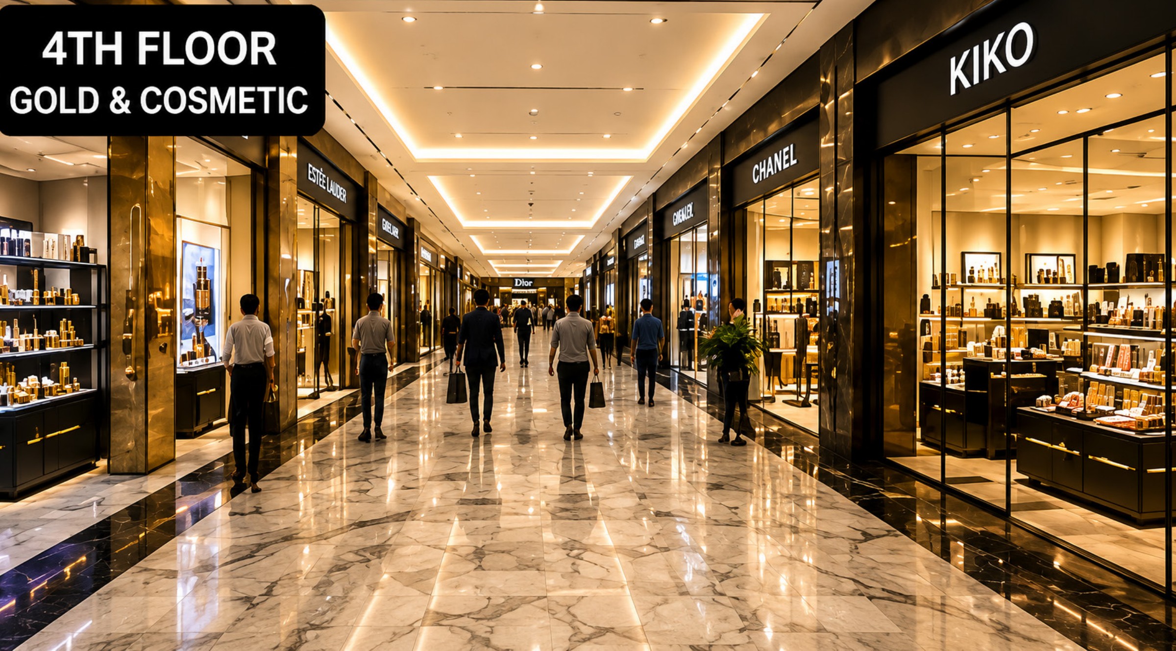 Kuwait Mall Bahria Town Lahore 4th floor gold & cosmetics retail concept from supplied brochure