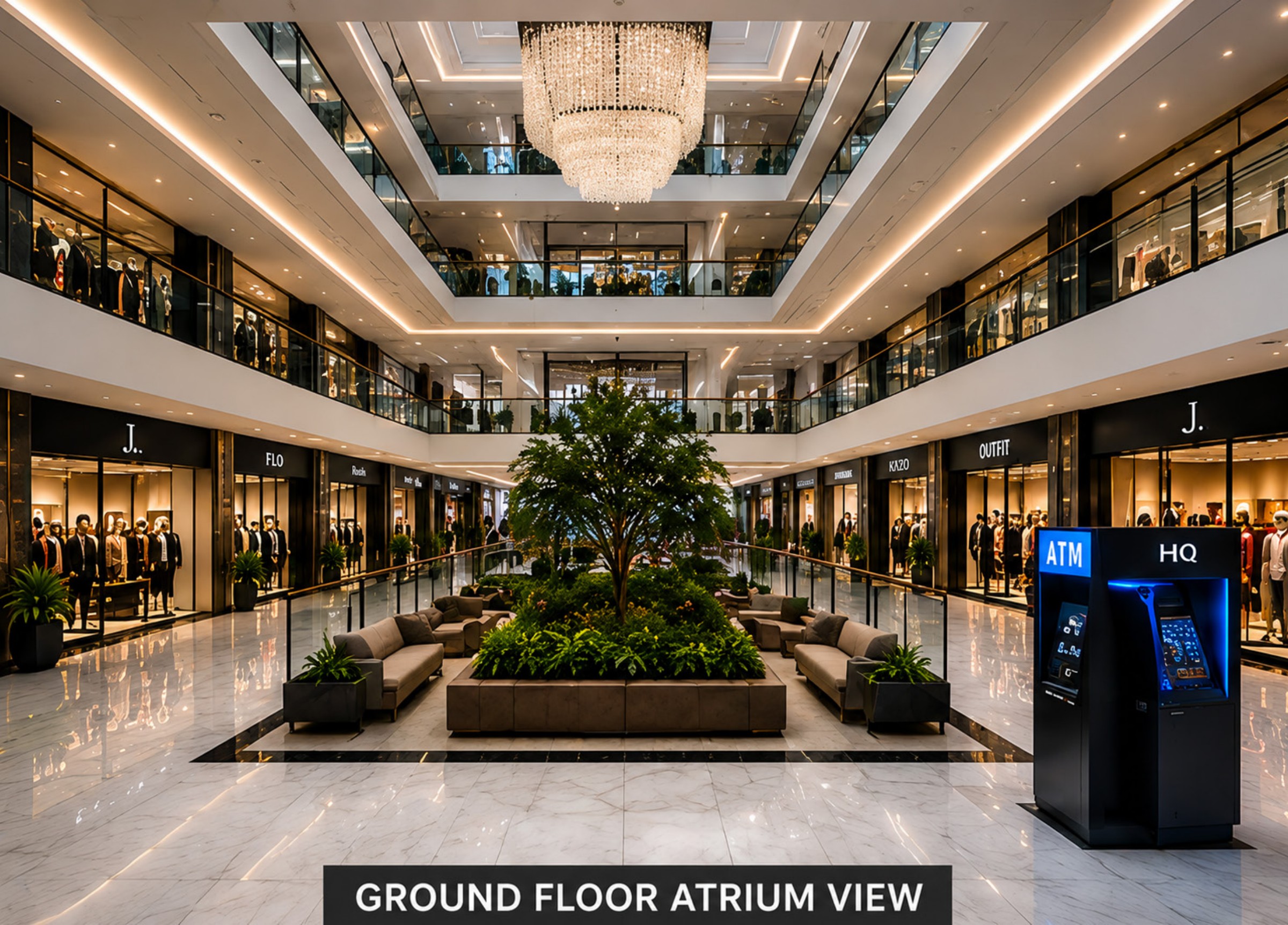 Kuwait Mall Bahria Town Lahore ground floor shops atrium from supplied brochure