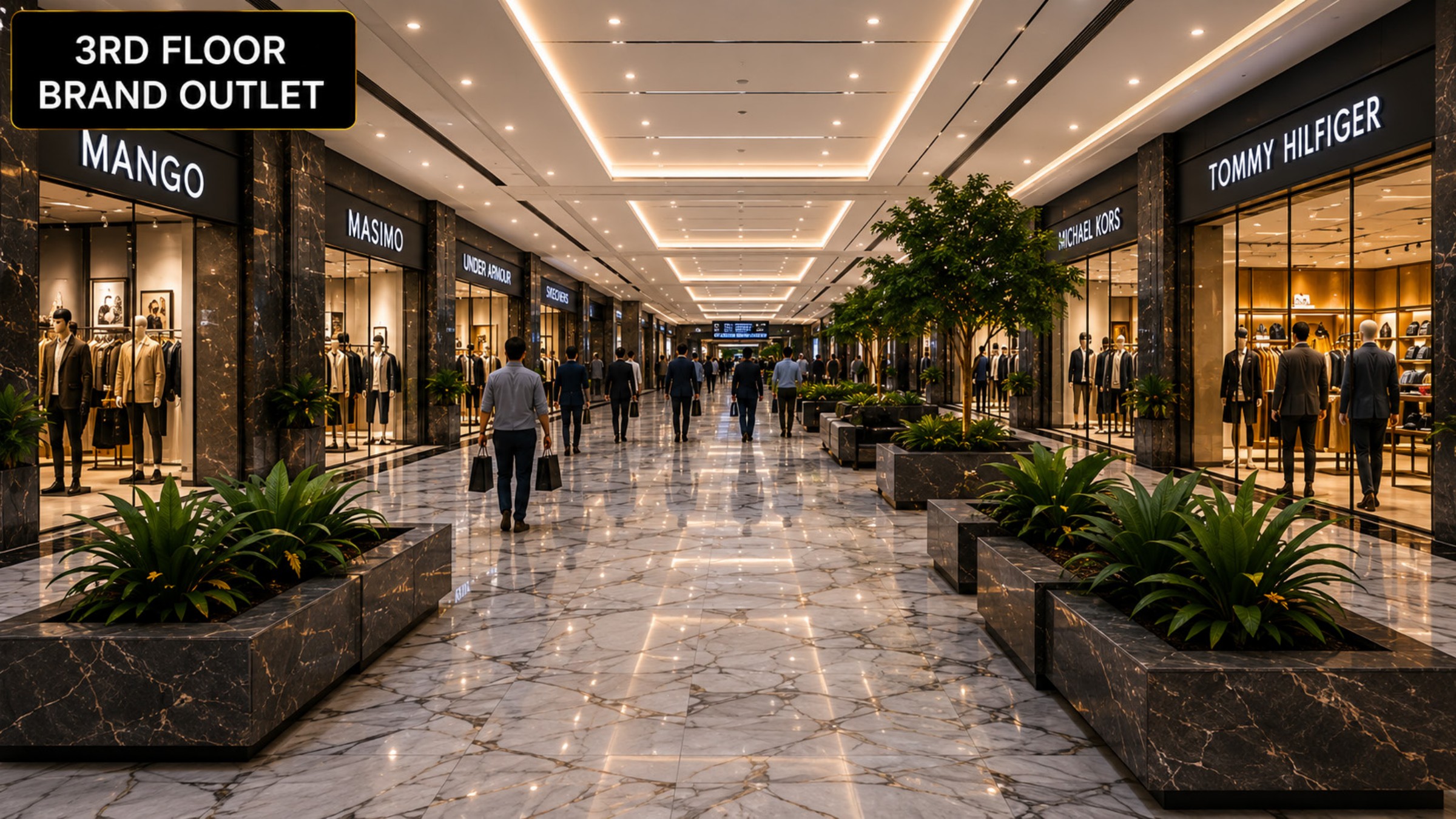Kuwait Mall Bahria Town Lahore 3rd floor shops retail concept from supplied brochure